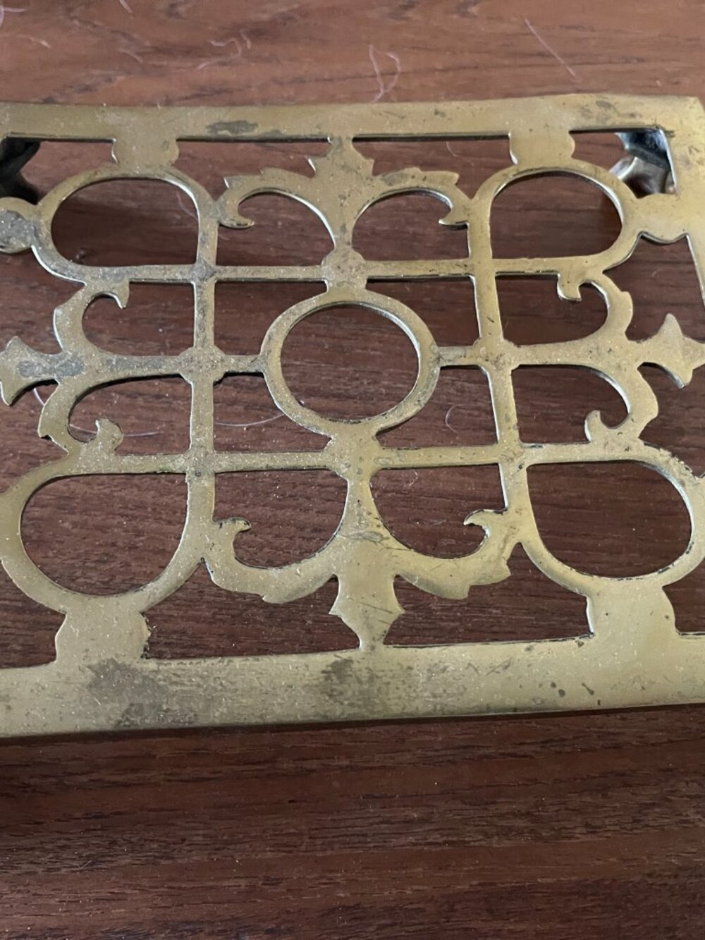 Antique English 1818 Brass Claw Footed Trivet - Picture 3 of 5